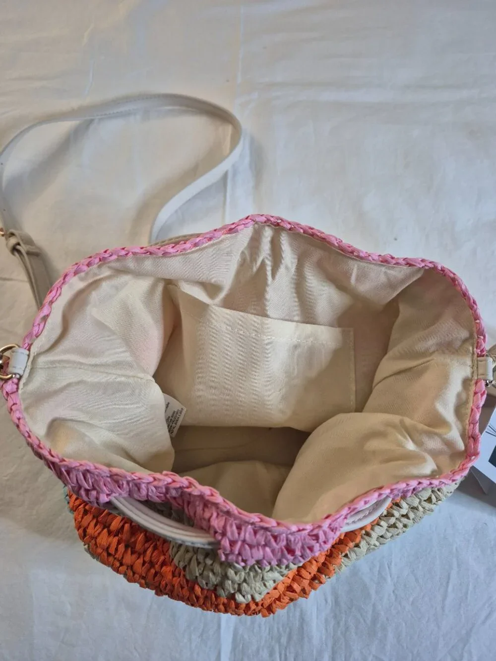 HandWoven Straw Crossbody Bag Natural Beaded - LIVE IN STYLE, NEW